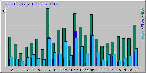 Hourly usage for June 2016